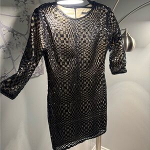 Black Sequin Checkered dress